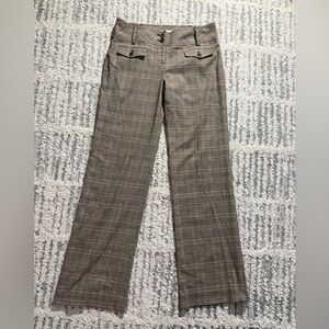 Ann Taylor loft tan beige plaid Marisa smart career pants trousers size 2